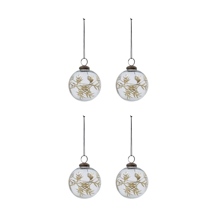 Leaf クリスマスオーナメント Ø7.5 cm 4個 - Clear gold - House Doctor | ハウスドクター