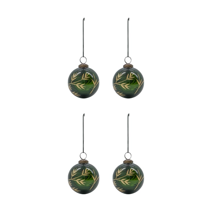 Leaf クリスマスオーナメント Ø7.5 cm 4個 - Green-gold - House Doctor | ハウスドクター