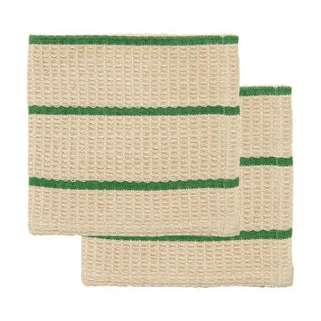 Rena ディッシュクロス - Sand-green, 30x30 cm, 2-pack - House Doctor | ハウスドクター