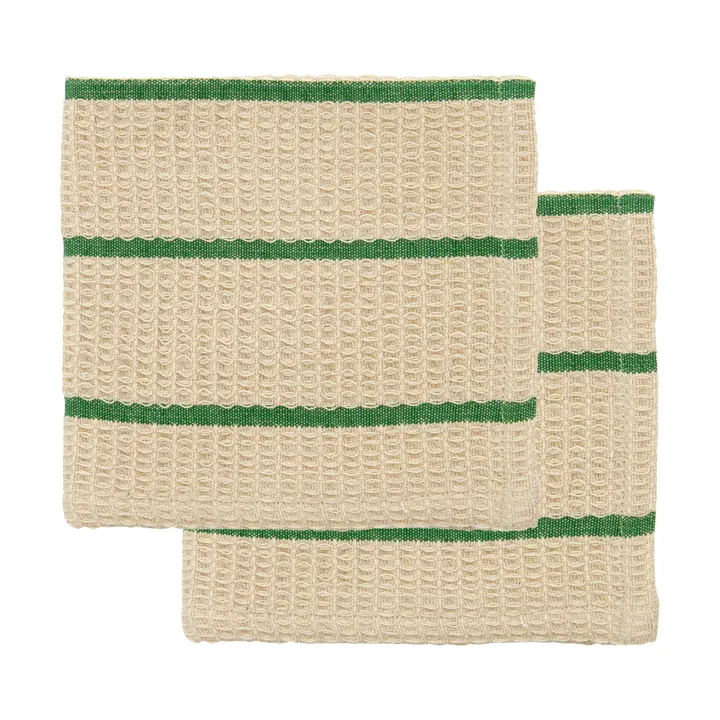 Rena ディッシュクロス - Sand-green, 30x30 cm, 2-pack - House Doctor | ハウスドクター