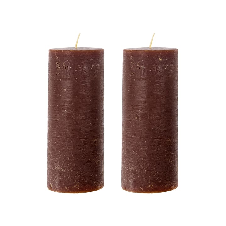 Rustic Wax ブロックキャンドル 15 cm 2個セット, Cognac House Doctor | ハウスドクター