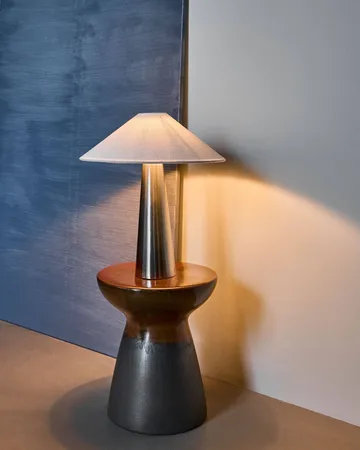 Soffi テーブルランプ - Brushed silver-Off-White, Ø42x48 cm - House Doctor | ハウスドクター