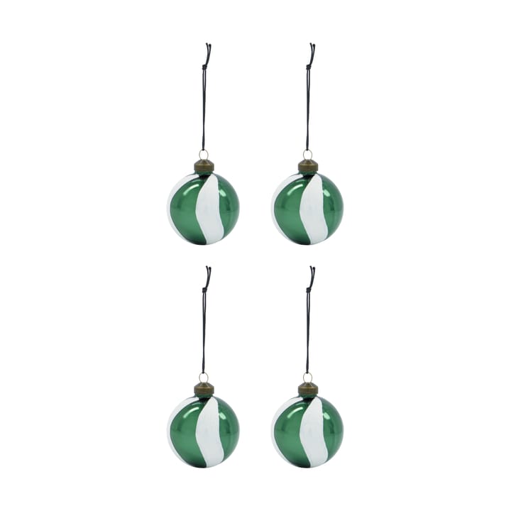 Twister クリスマスオーナメント Ø6 cm 4個 - Green-white - House Doctor | ハウスドクター