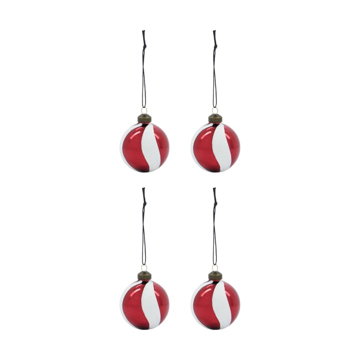 Twister クリスマスオーナメント Ø6 cm 4個 - White-red - House Doctor | ハウスドクター