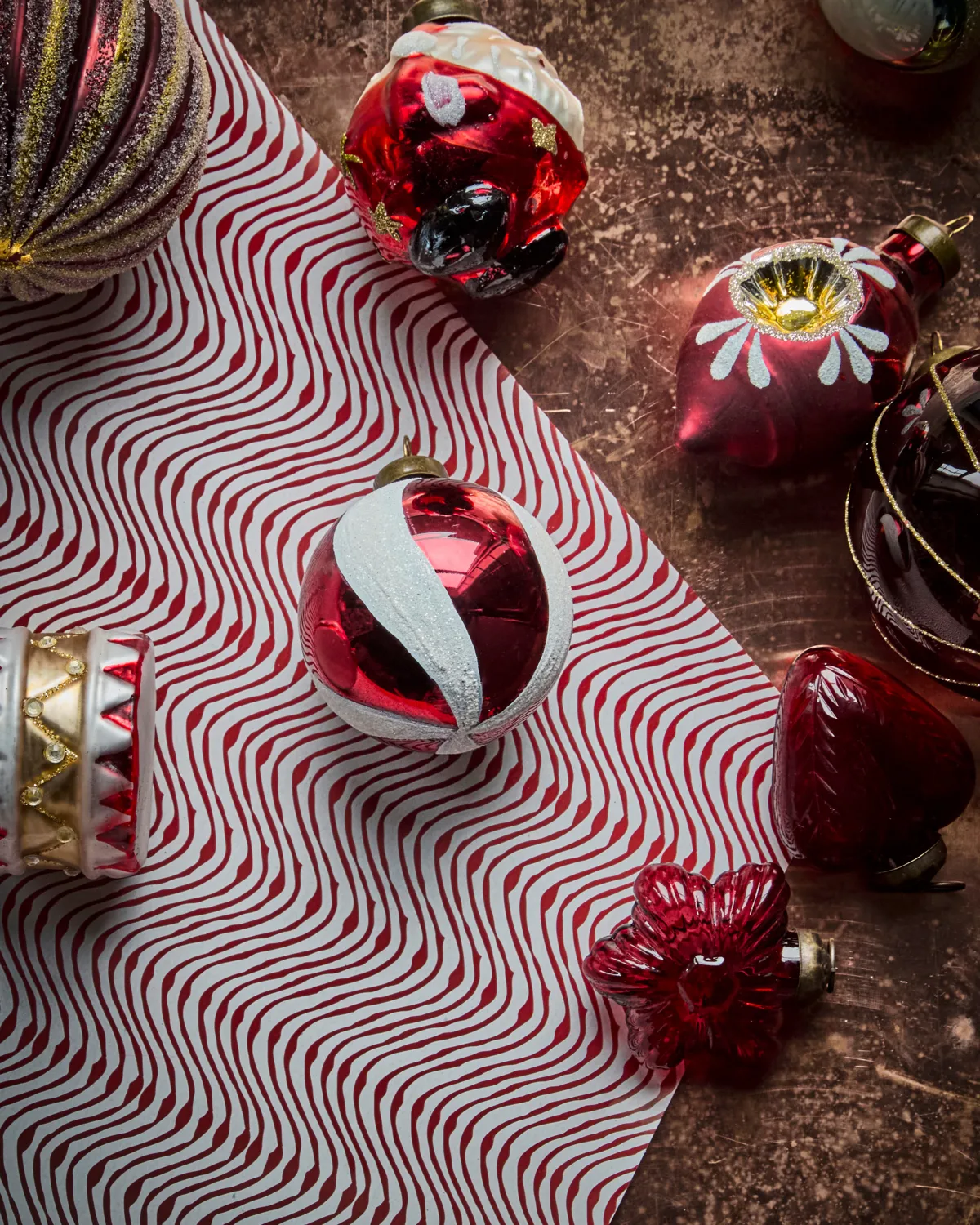 Twister クリスマスオーナメント Ø6 cm 4個, White-red House Doctor | ハウスドクター