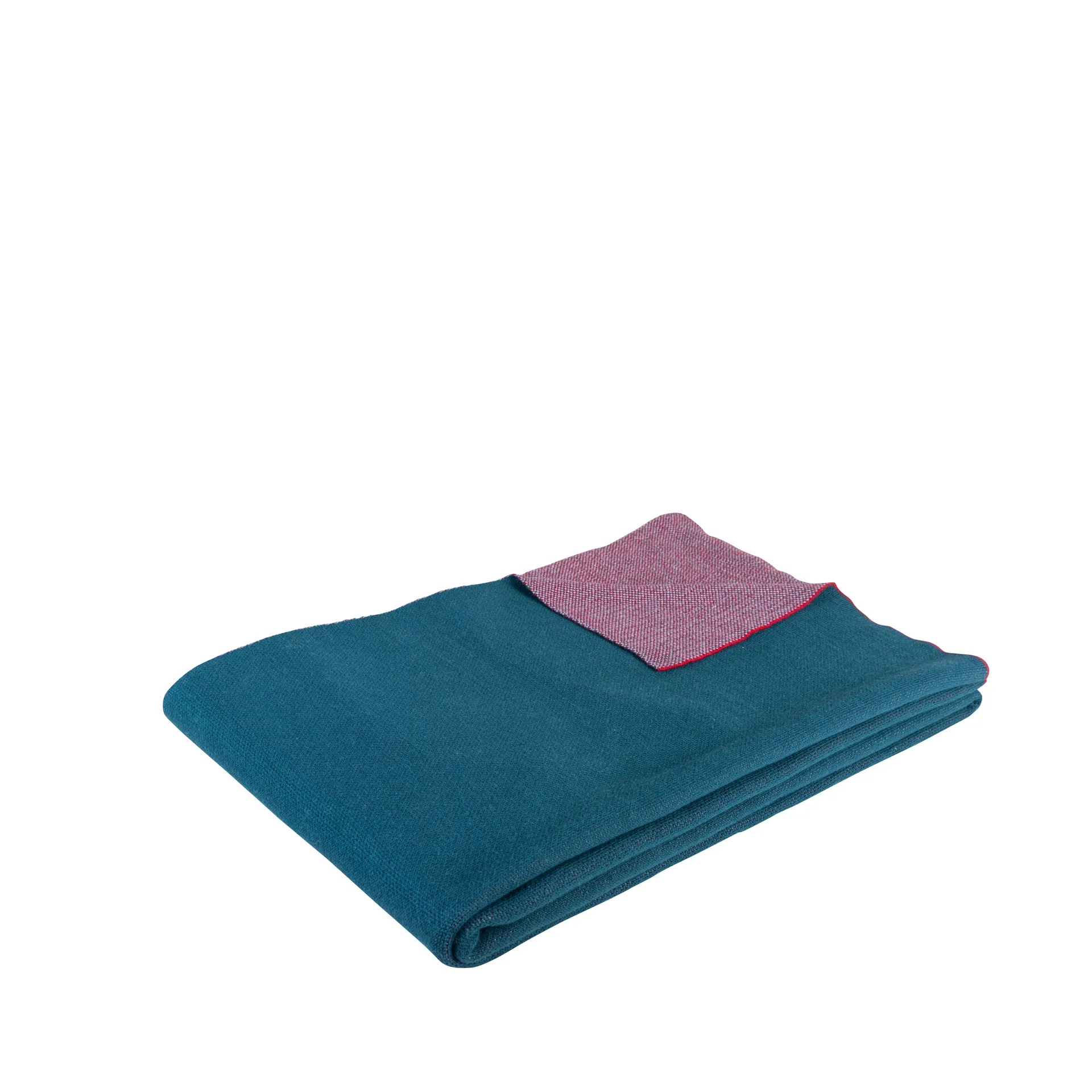 コットンスロー 140x200 cm, Petroleum blue-bordeaux Hübsch Interior