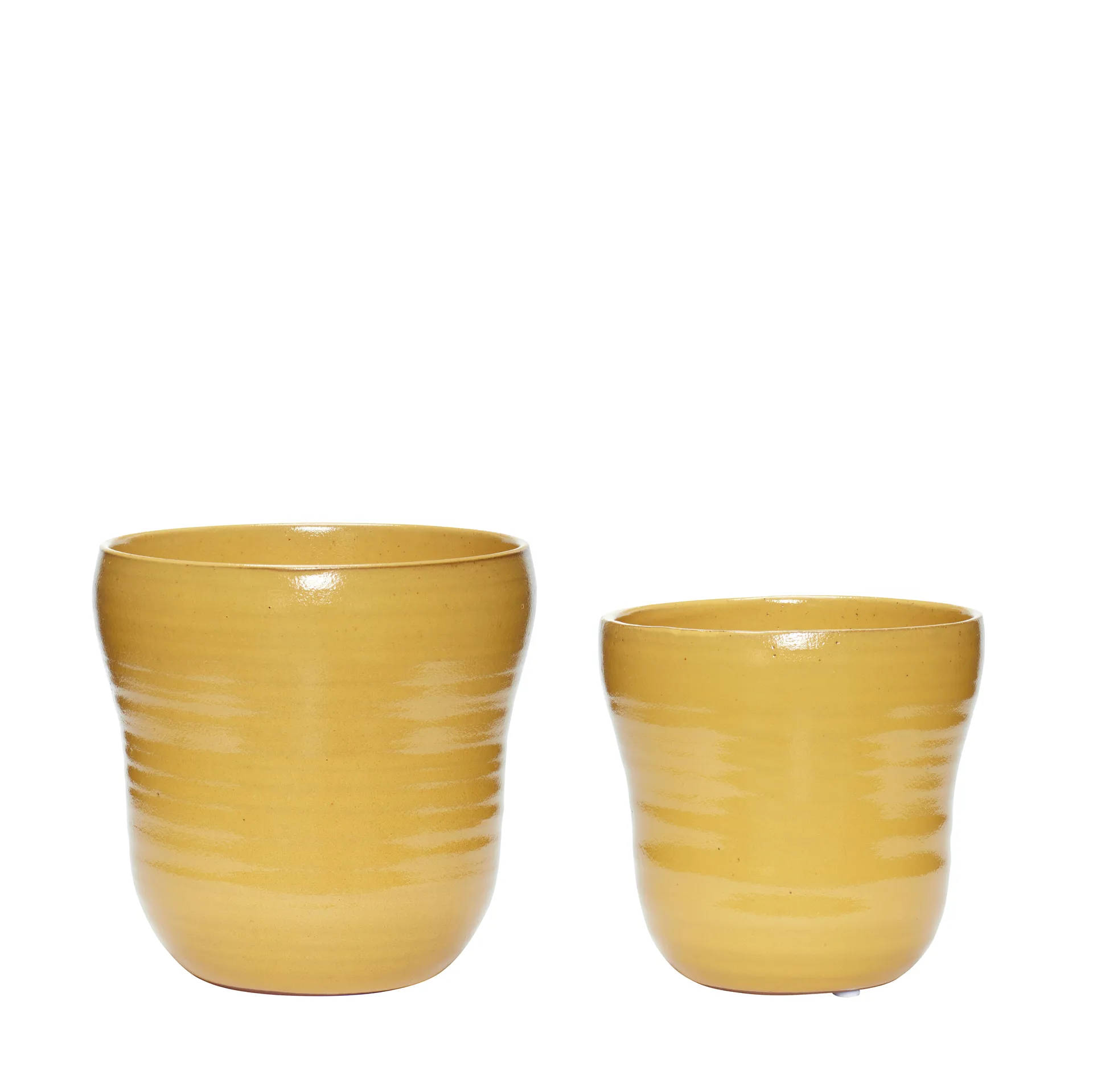 鉢 2個, Yellow Hübsch Interior