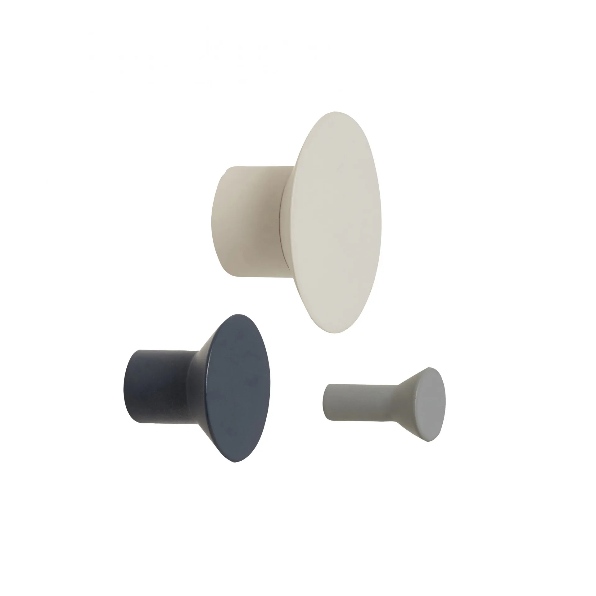 ノブ 3個, Metal-light gray-dark gray Hübsch Interior