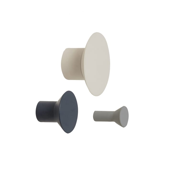 ノブ 3個 - Metal-light gray-dark gray - Hübsch