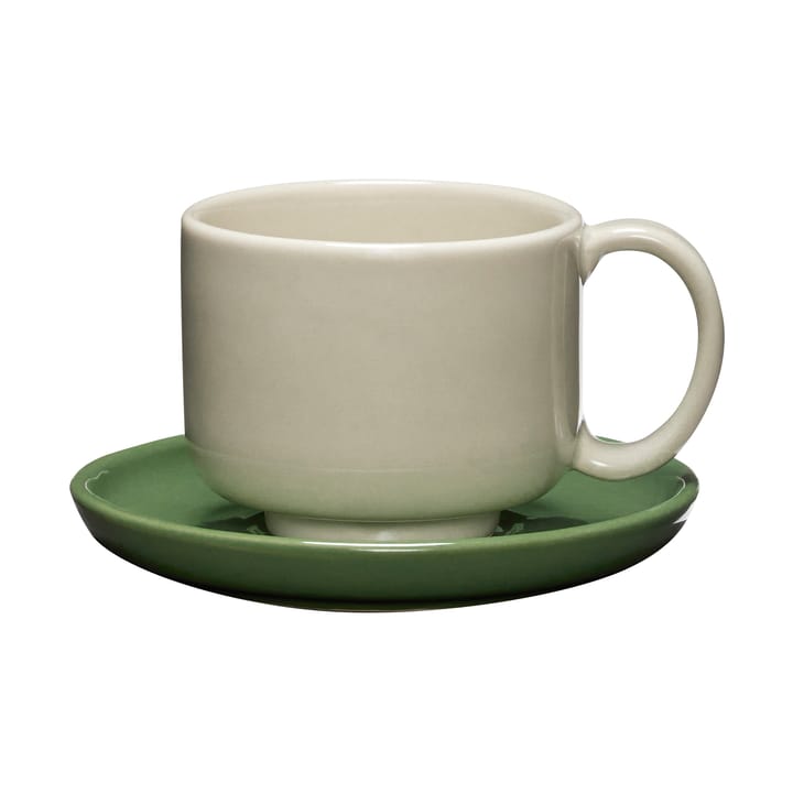Amare ソーサー付きカップ - Sand green - Hübsch