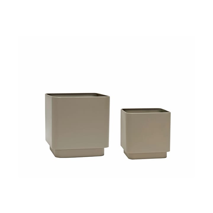 Cube ポットセット 2個 - Brown - Hübsch