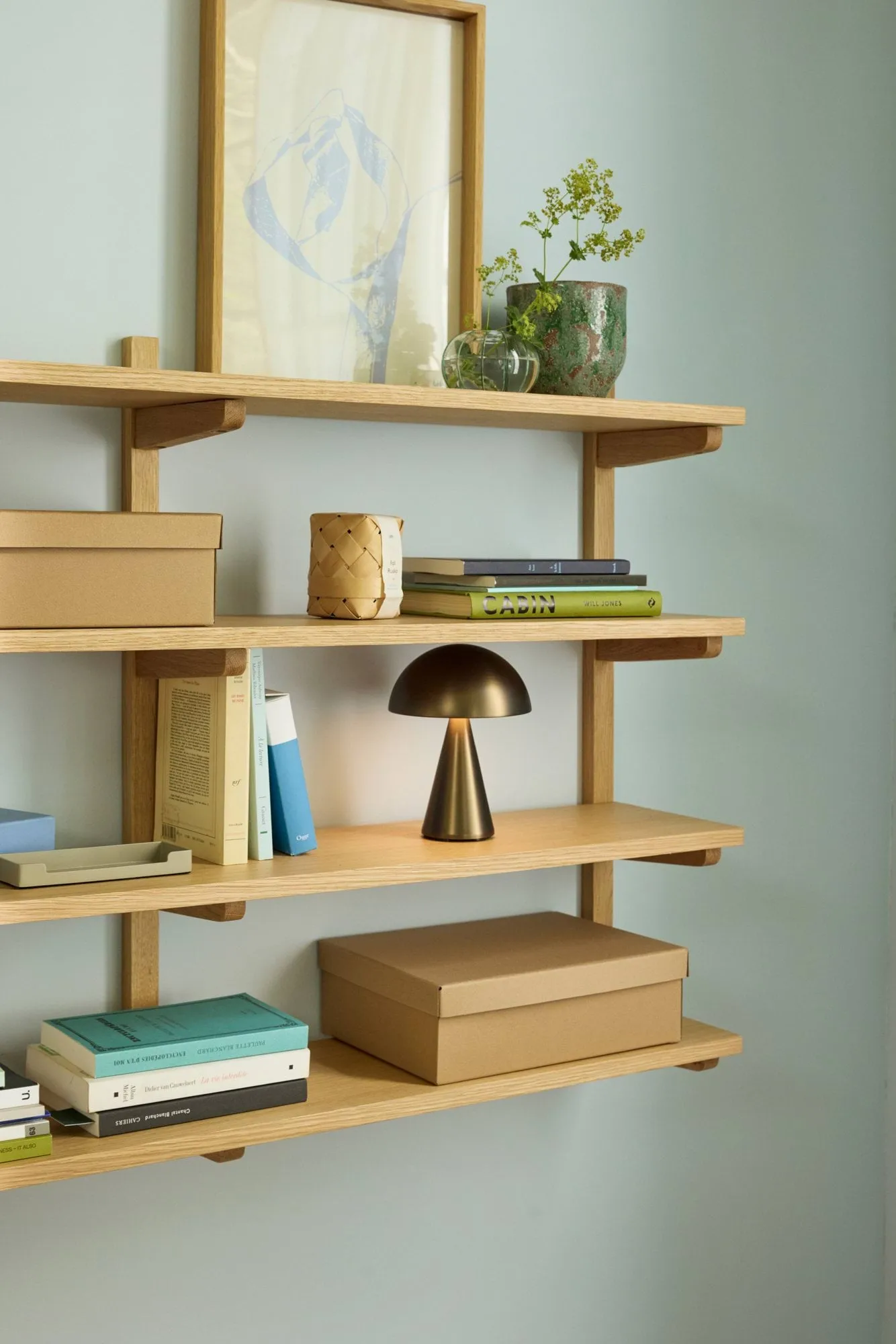 Mush ポータブルテーブルランプ, Burnished brass, 20 cm Hübsch Interior