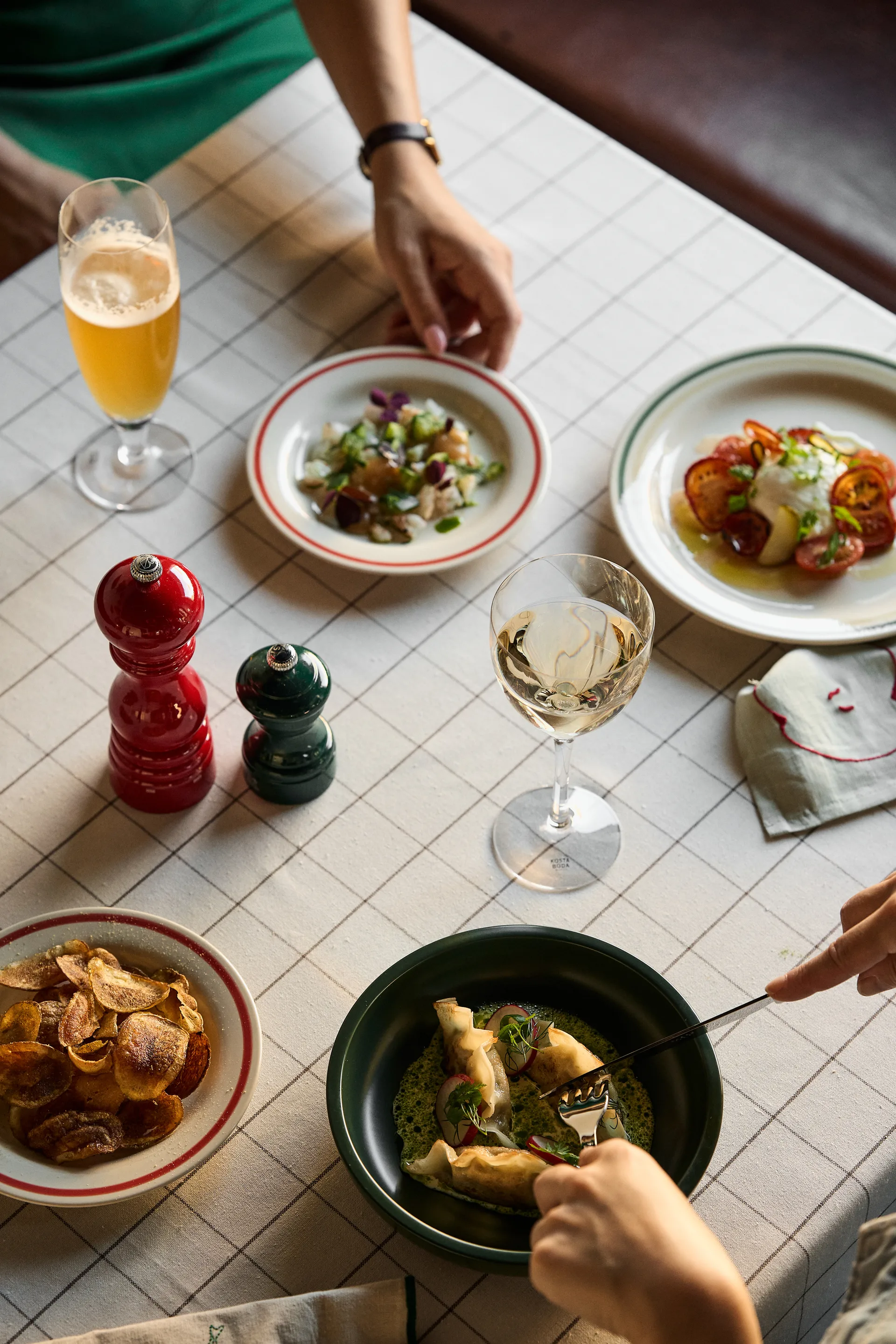 Humdakin チェック テーブルクロス 140x240 cm, Pine Humdakin