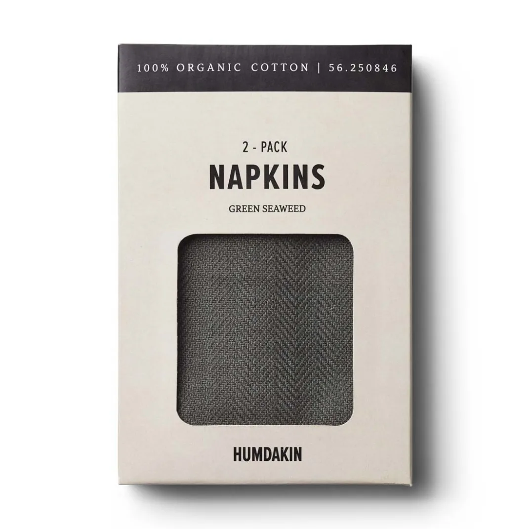 Humdakin ファブリックナプキン 40x40 cm 2個セット, Green seaweed Humdakin