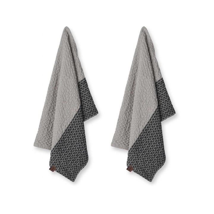 Humdakin ワッフルキッチンタオル 45x70 cm 2個セット - Coal-stone - Humdakin | ハムダキン