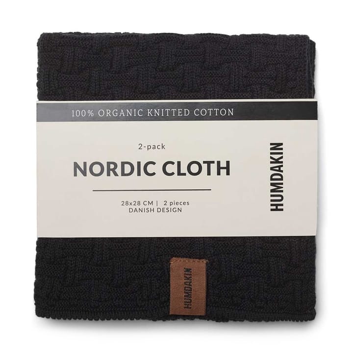 Humdakin Nordic ディッシュクロス 28x28 cm 2個セット, Coal Humdakin