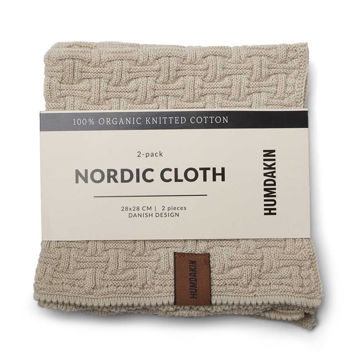 Humdakin Nordic ディッシュクロス 28x28 cm 2個セット, Light stone Humdakin