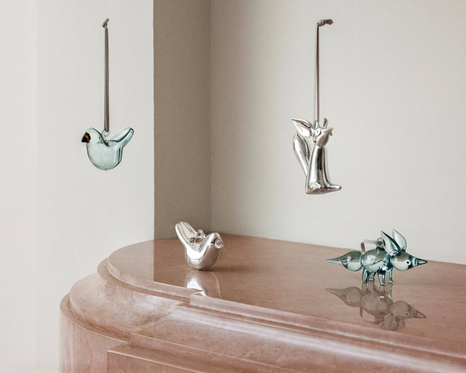 イッタラ ガラスバード 3個, ミラー 小 3個セット Iittala | イッタラ