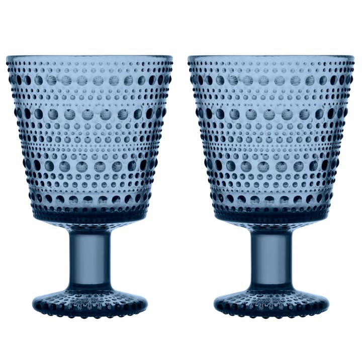 カステヘルミ ドリンキンググラス with stem 26 cl 2パック - rain (blue) - Iittala | イッタラ