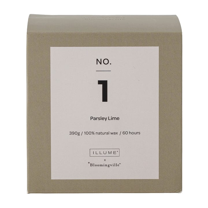 NO. 1 Parsley Lime 香り付き キャンドル, 390 g + Giftbox Illume x Bloomingville