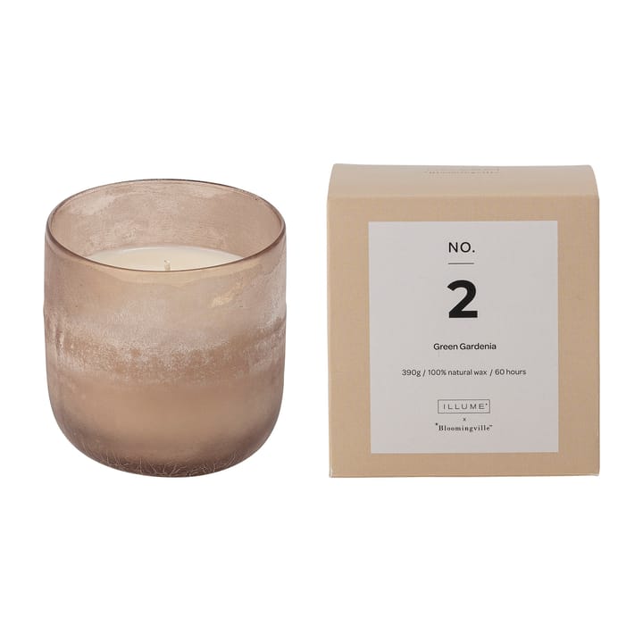 NO. 2 グリーン Gardenia 香り付き キャンドル - 390 g + Giftbox - Illume x Bloomingville