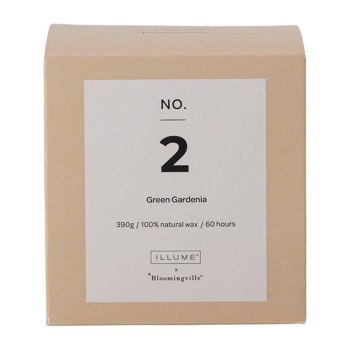 NO. 2 グリーン Gardenia 香り付き キャンドル - 390 g + Giftbox - Illume x Bloomingville
