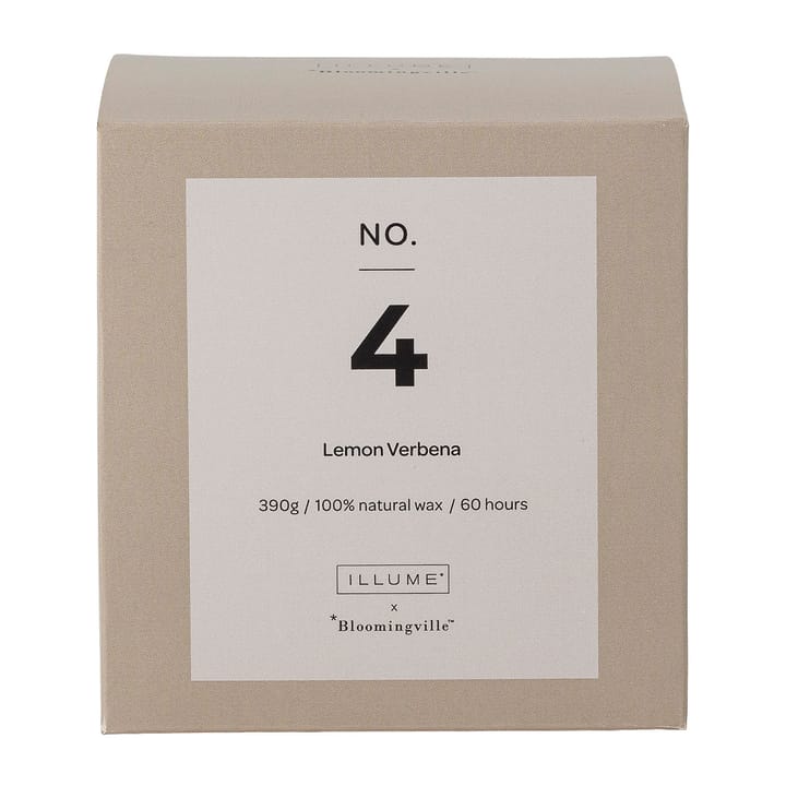 NO. 4 Lemon Verbena 香り付き キャンドル, 390 g + Giftbox Illume x Bloomingville