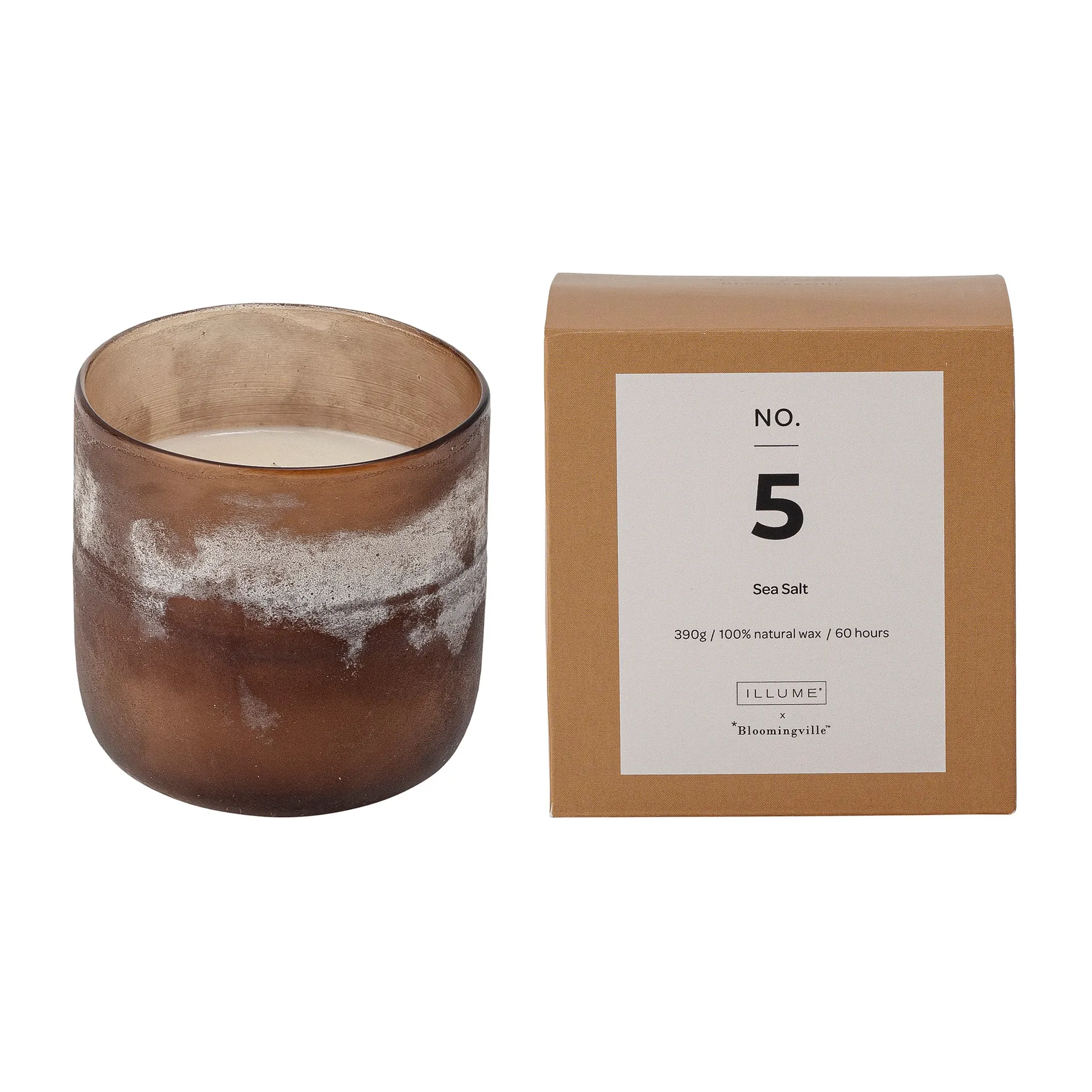 NO. 5 Sea Salt 香り付き キャンドル, 390 g + Giftbox Illume x Bloomingville