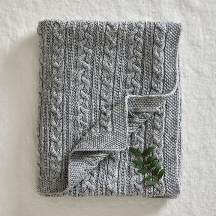 Knitted merinoウール ベビーブランケット 80x100 cm, Light grey Jack o Juno
