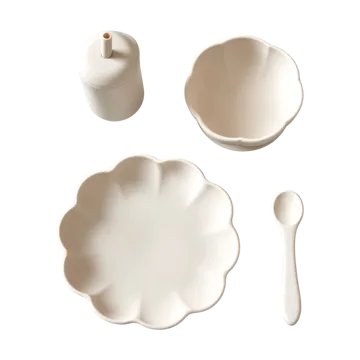 Little Poppy 子供用ディナーセット 4ピース - Cream - Jack o Juno