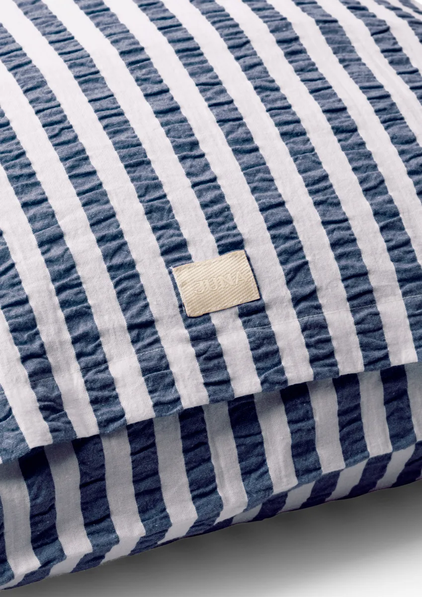 Bæk&Bølge Lines ピローケース 50x60 cm, Dark blue-white Juna | ジュナ
