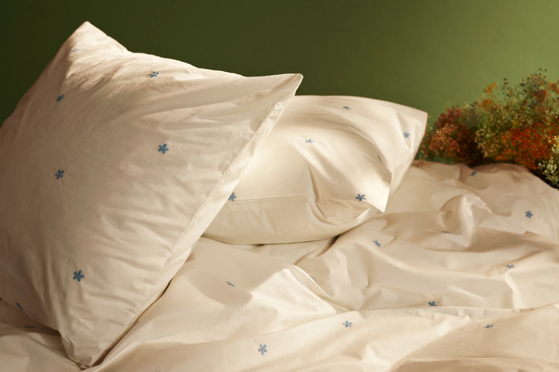 Daisy 寝具セット150x210 cm, White-light blue Juna | ジュナ