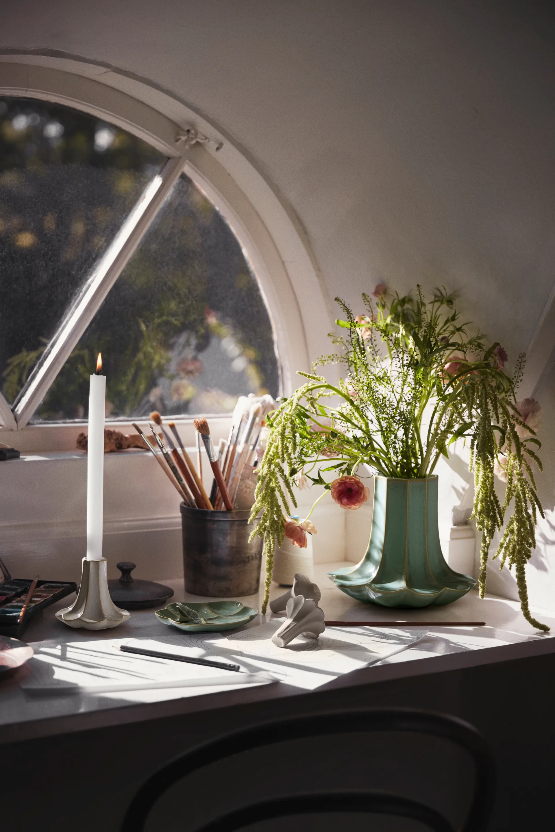 Chanterelle キャンドルホルダー, Sand, 10 cm Kähler | ケーラー