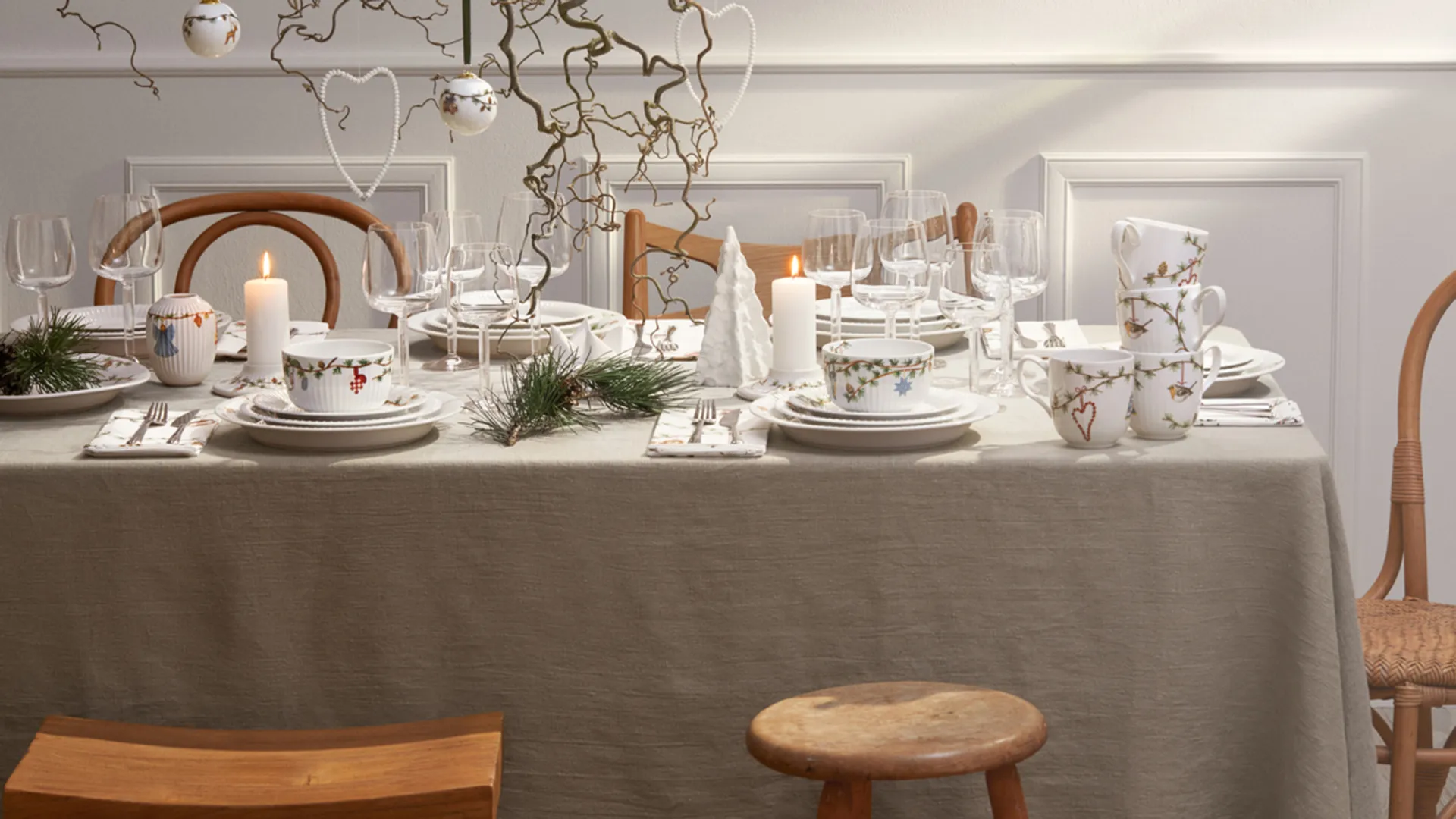 Hammershøi / ハンマースホイ クリスマス ブロックキャンドルスティック Ø13 cm, White Kähler | ケーラー