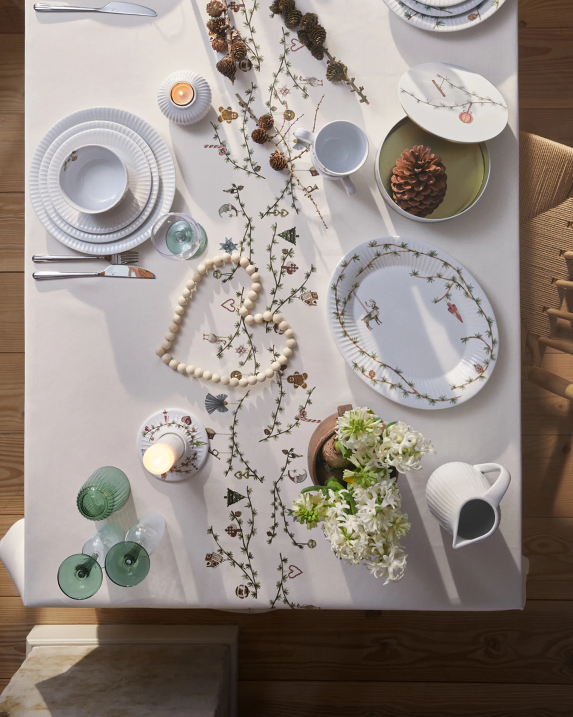 Hammershøi / ハンマースホイ クリスマス ブロックキャンドルスティック Ø13 cm, White Kähler | ケーラー