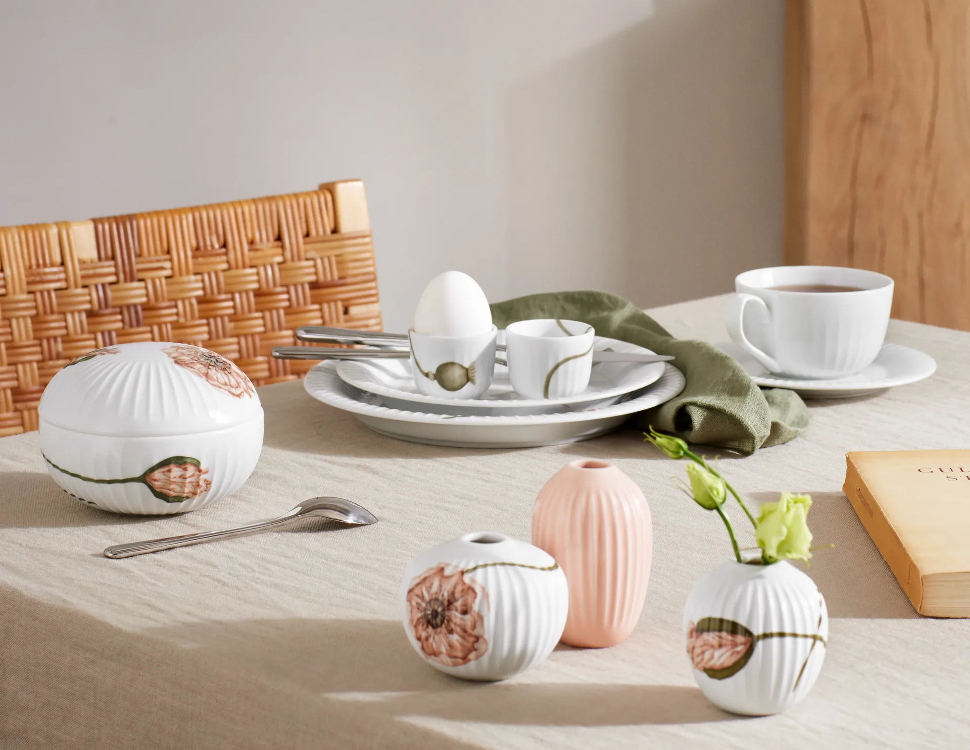 Hammershøi / ハンマースホイ Poppy box Ø12 cm, White-decor Kähler | ケーラー