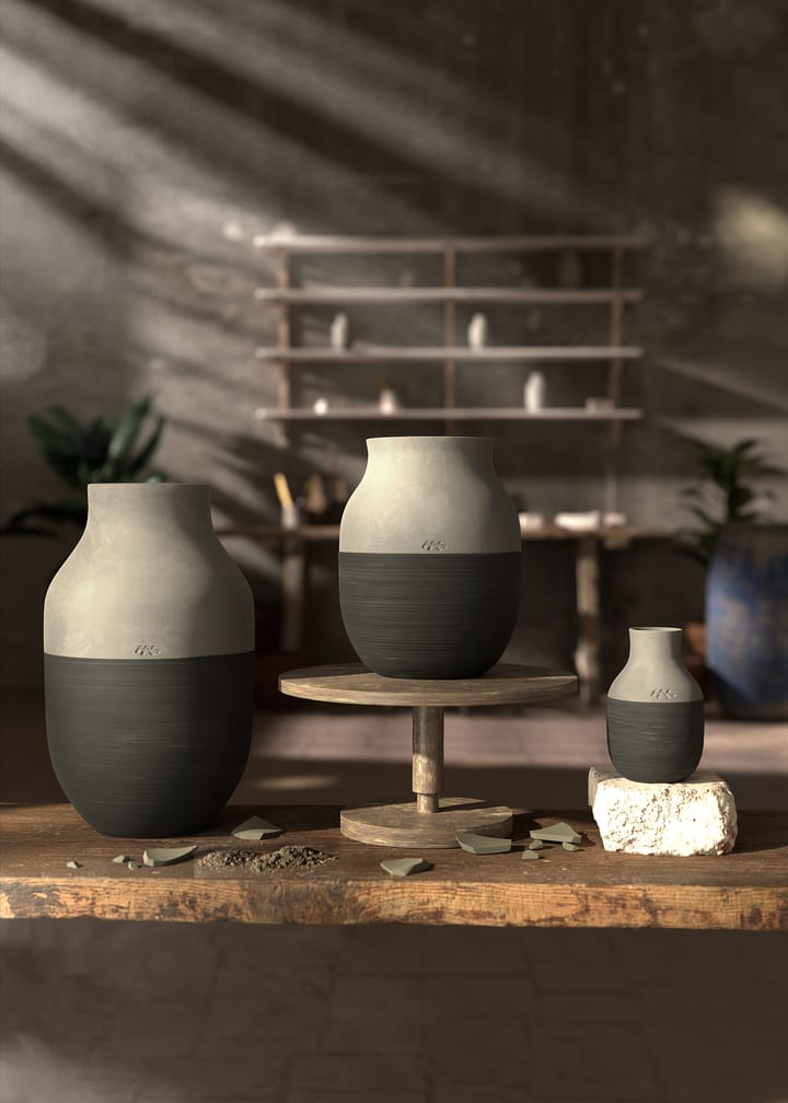 Omaggio 花瓶 H12.5 cm, Anthracite grey Kähler | ケーラー