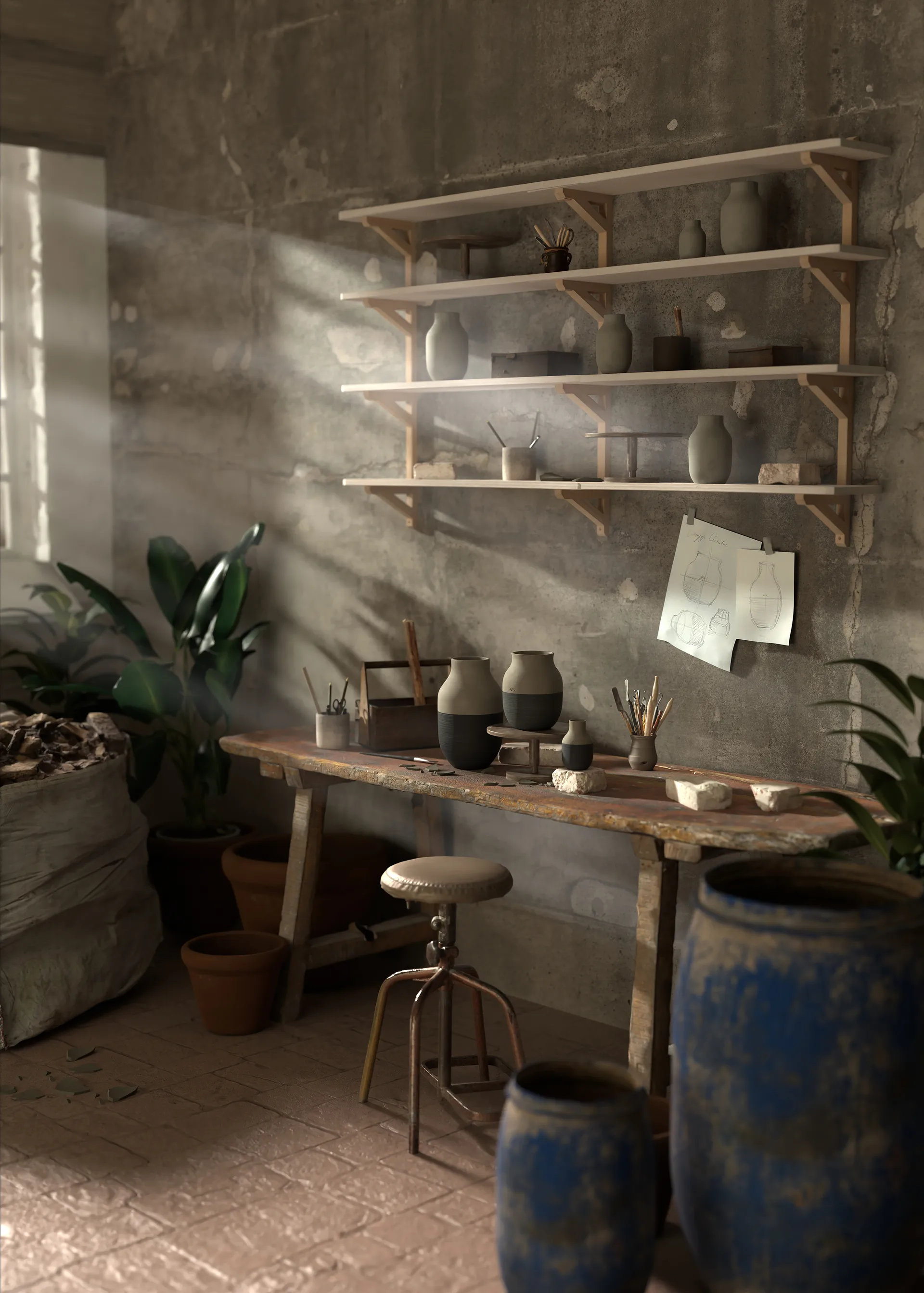 Omaggio 花瓶 H20 cm, Anthracite grey Kähler | ケーラー