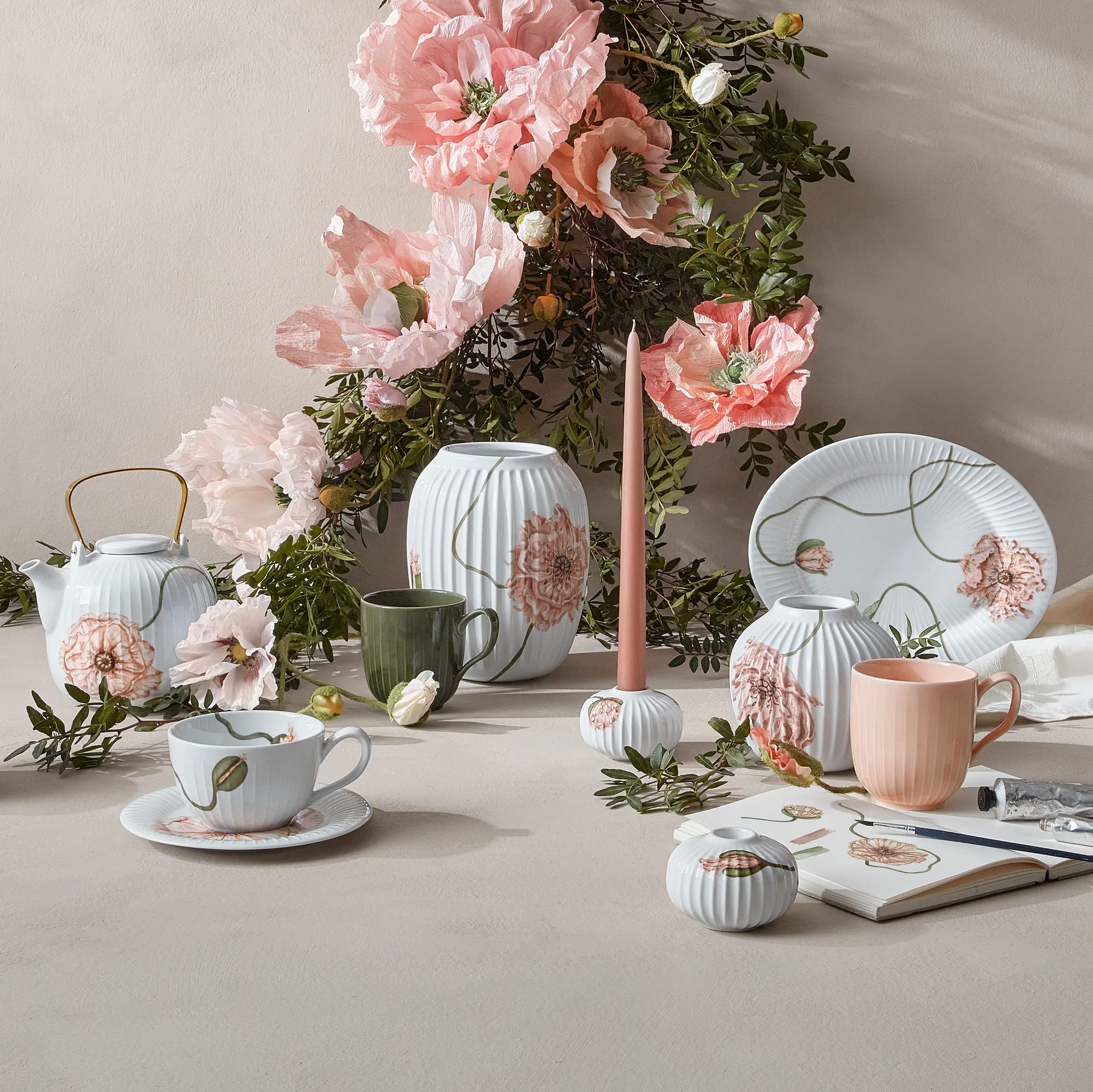 ハンマースホイ Poppy キャンドルスティック Ø7.5 cm, white Kähler | ケーラー