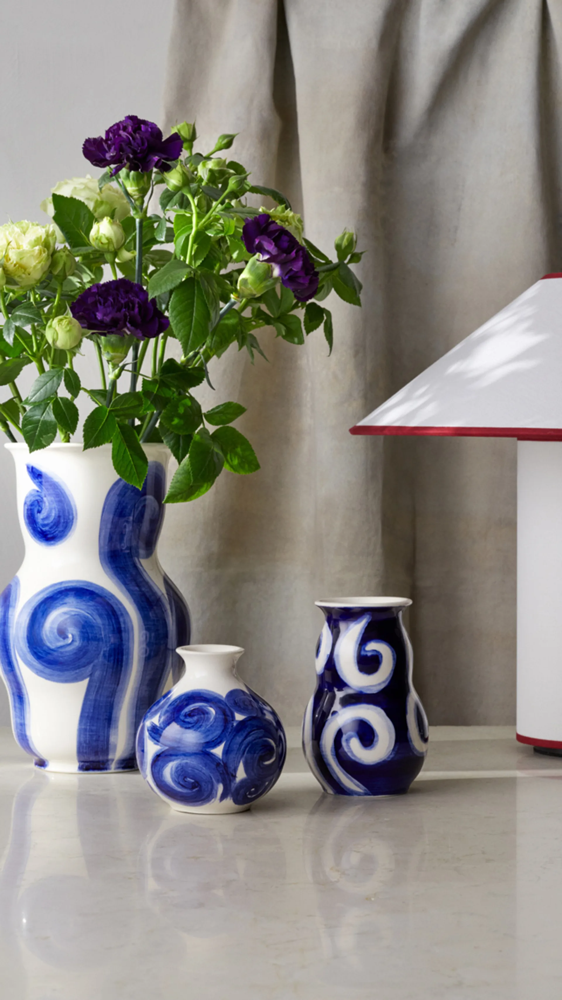 Tulle 花瓶 22.5 cm, Blue Kähler | ケーラー