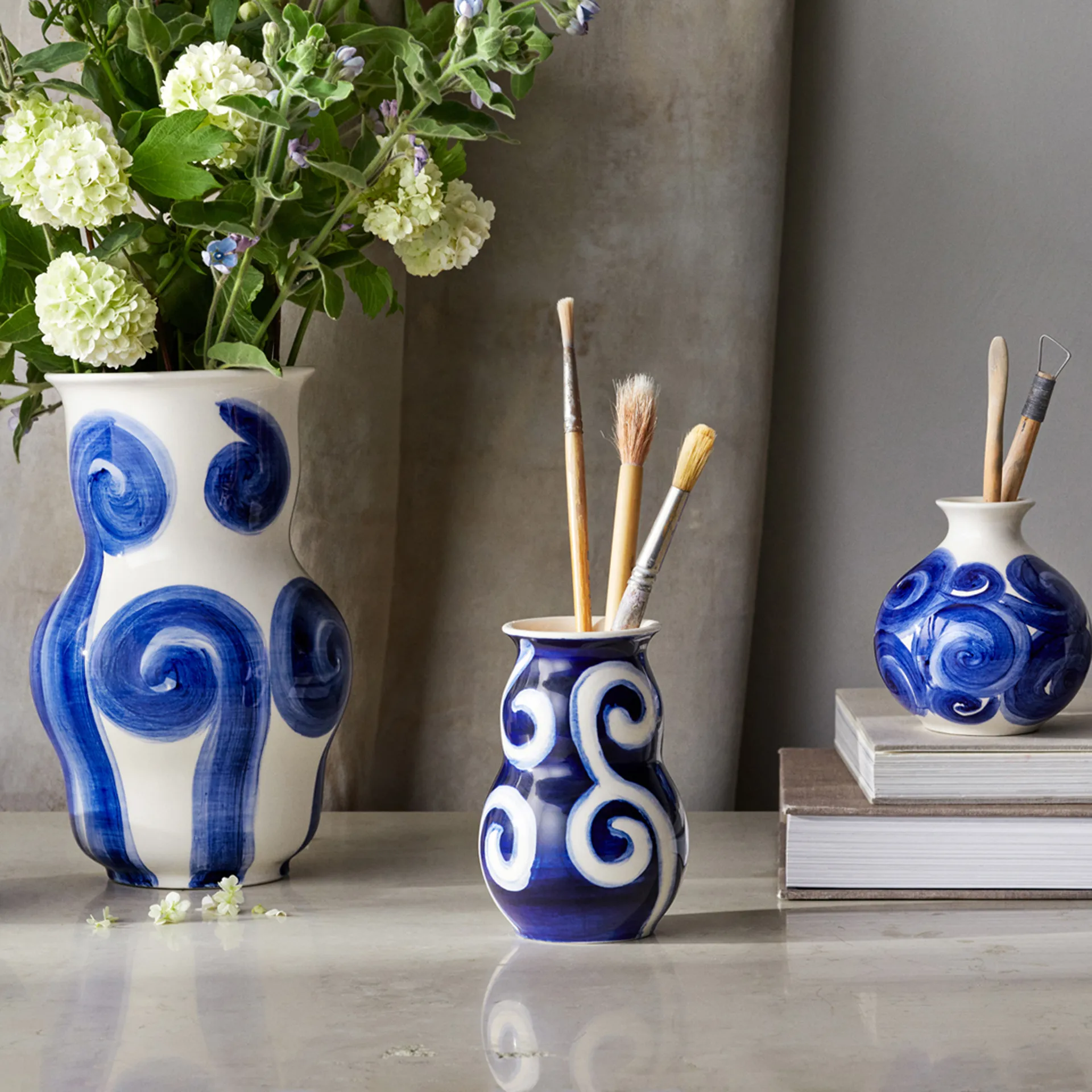 Tulle 花瓶 22.5 cm, Blue Kähler | ケーラー