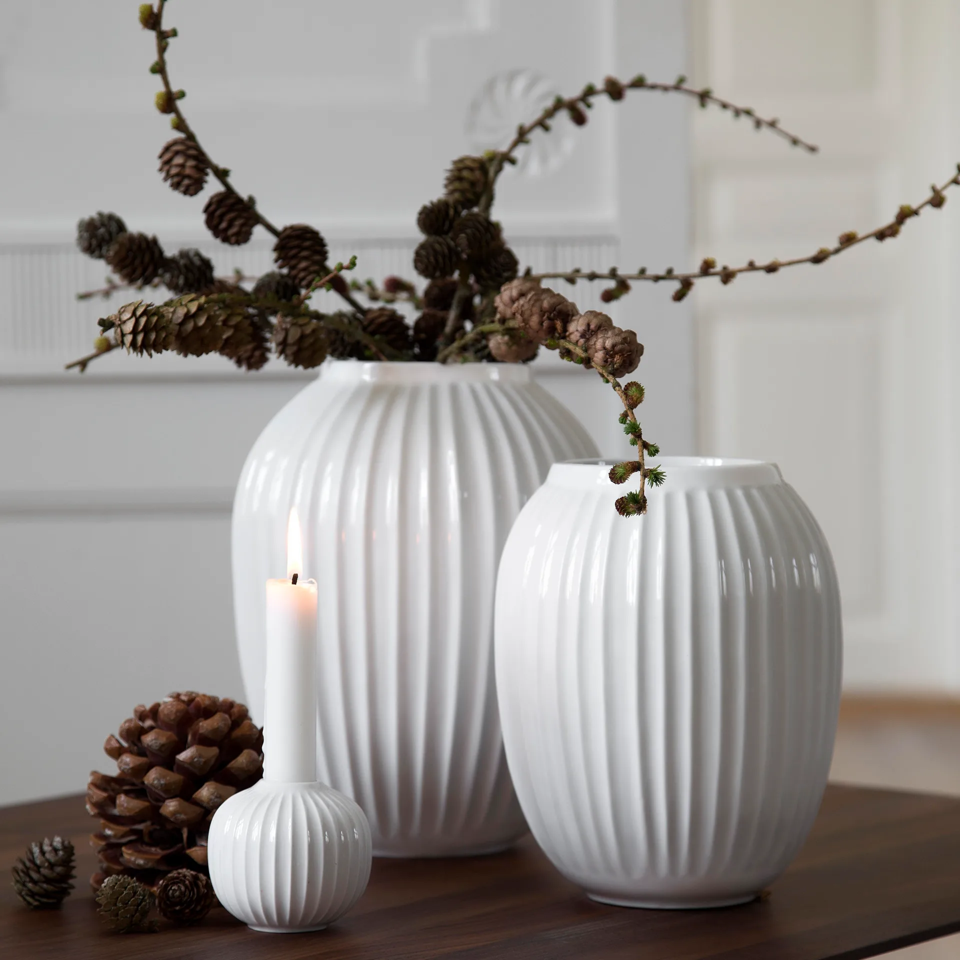 ハンマースホイ キャンドルホルダー ミディアム, white Kähler | ケーラー