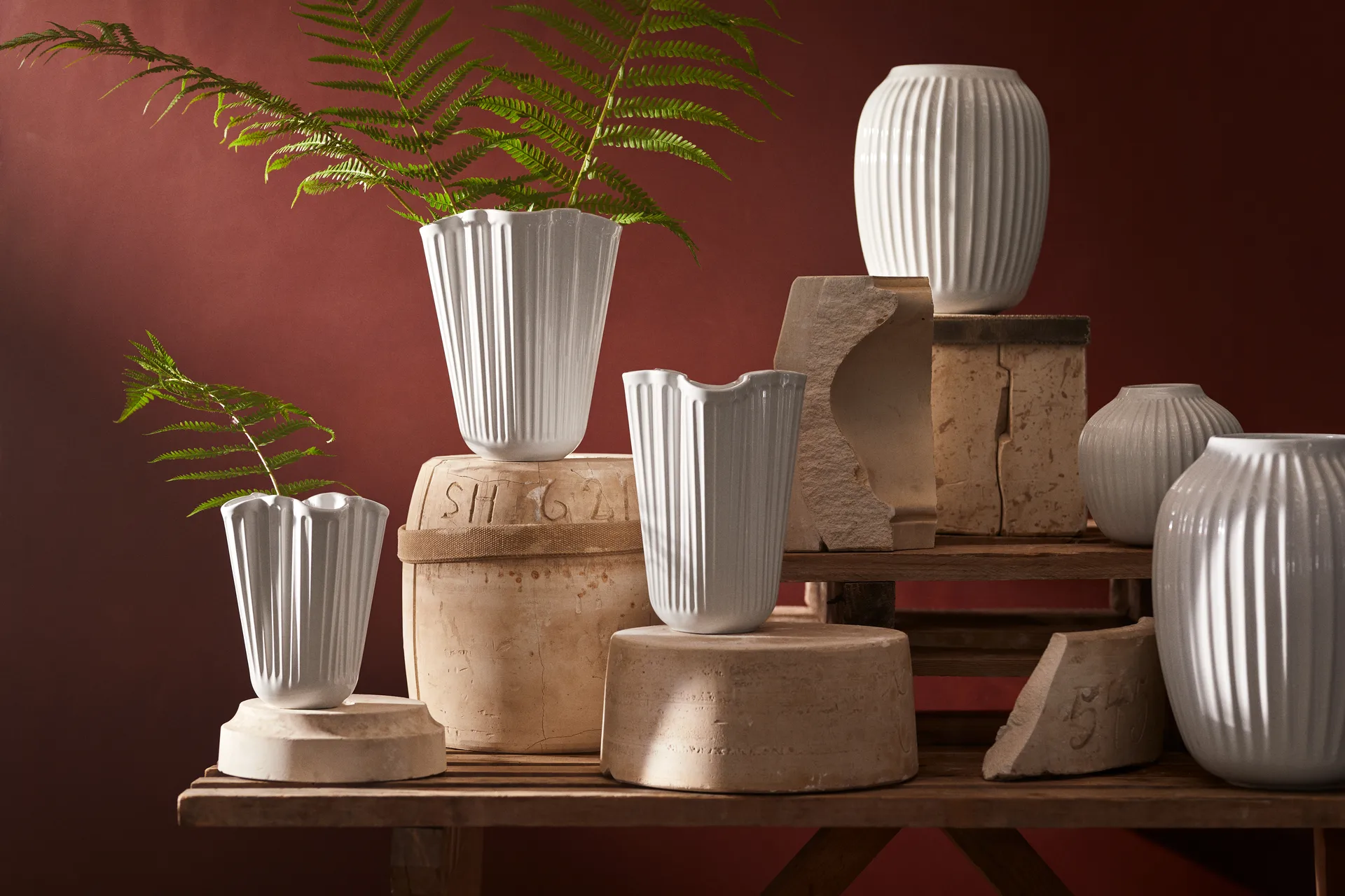 ハンマースホイ 花瓶 ミディアム, white Kähler | ケーラー