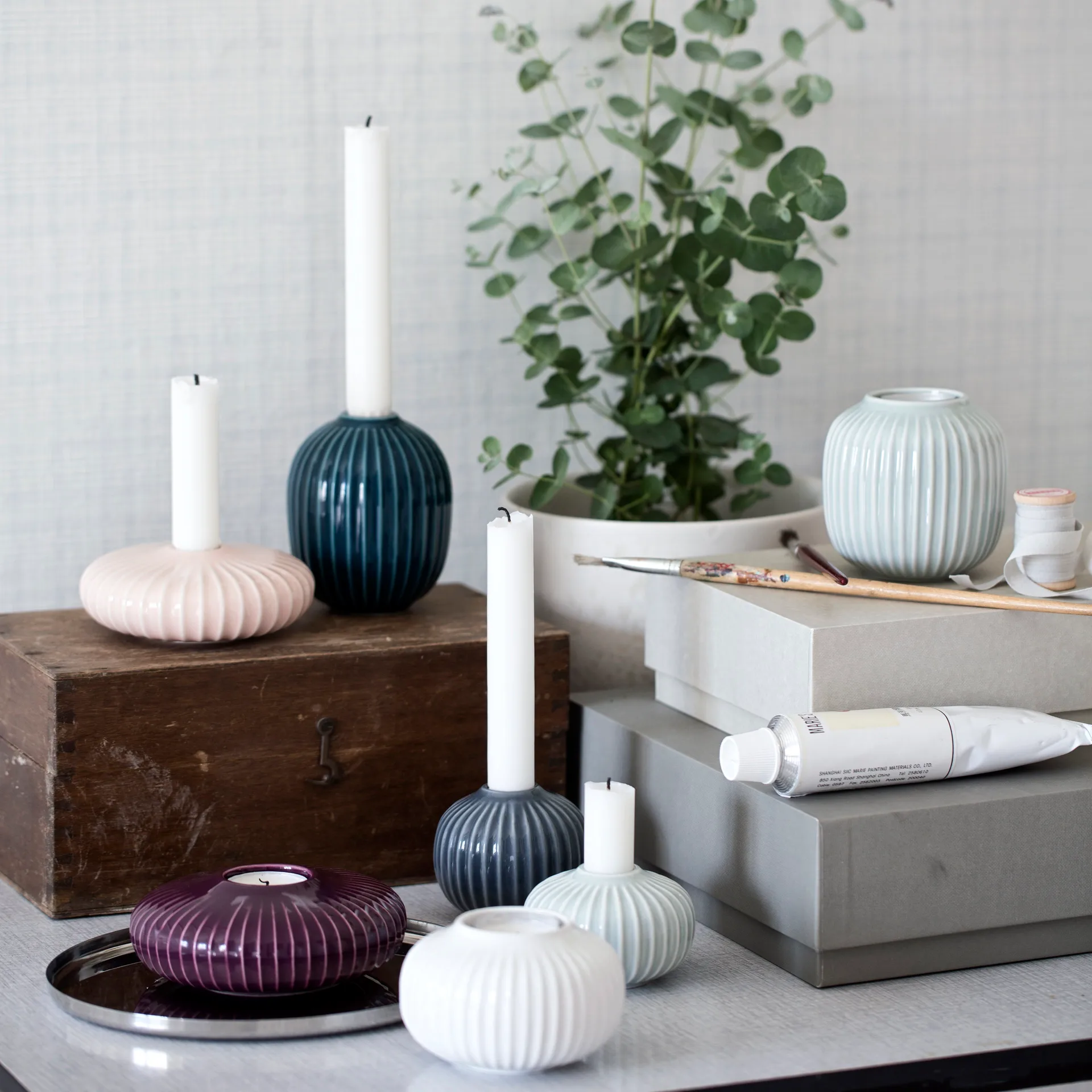 ハンマースホイ ティーライト ホルダー ミディアム, white Kähler | ケーラー