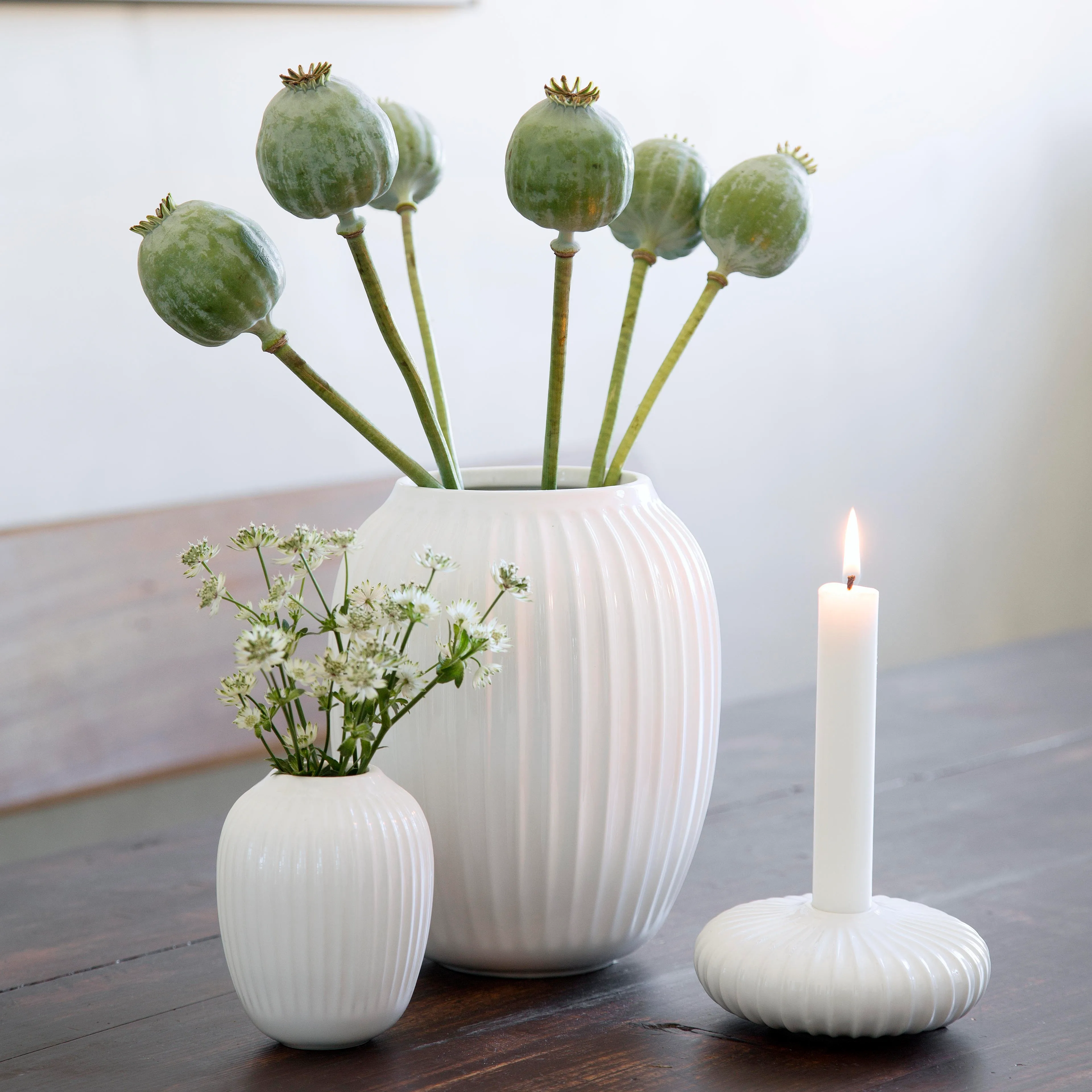 KAHLER HAMMERSHØI ホワイト花瓶 3個セット KAHLER HAMMERSHOI (ケーラー ハンマースホイ) フラワーベース 花瓶