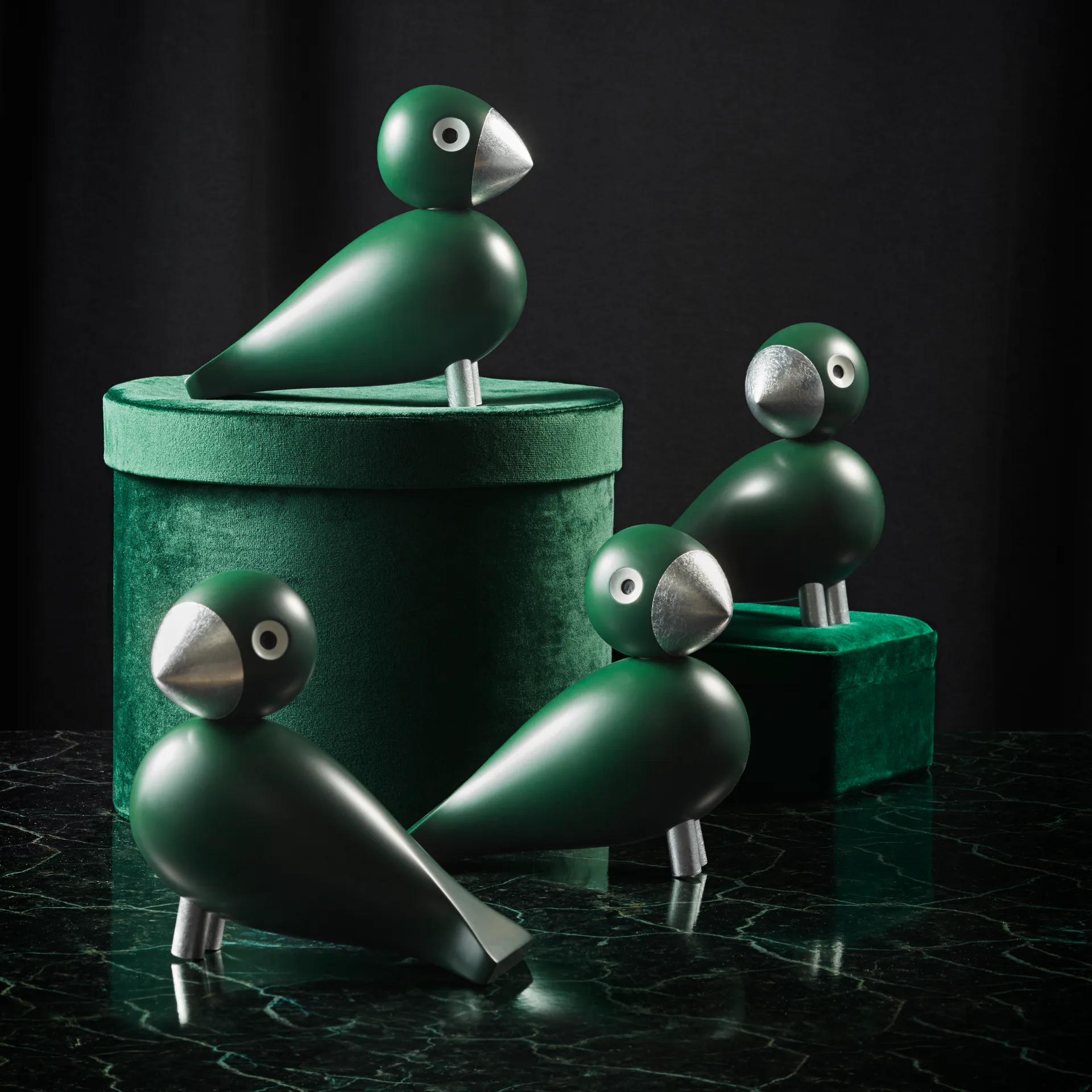 カイ・ボイスン ソングバード Georg, Green-Silver Kay Bojesen Denmark | カイ・ボイスン デンマーク