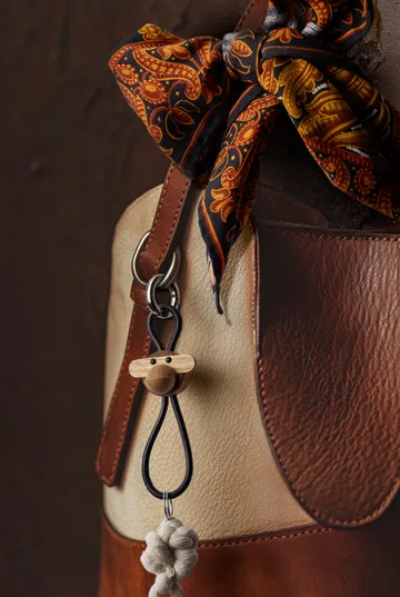 Kaj Bojesen モンキー キーリング - Teak-limb wood, black leather - Kay Bojesen Denmark | カイ・ボイスン デンマーク