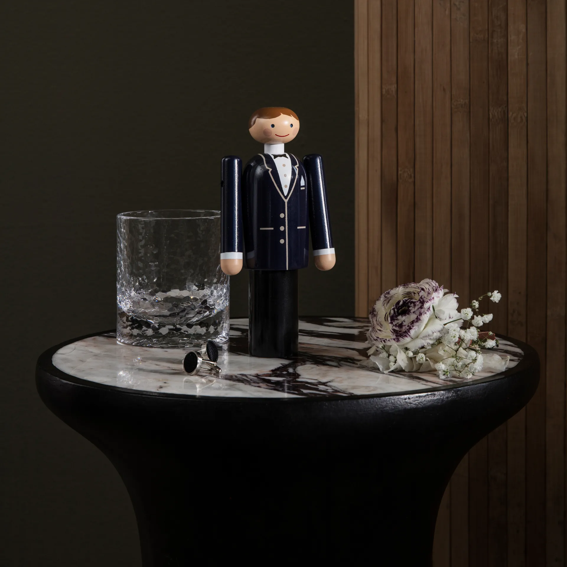 Kay Bojesen 花婿, Blue-black and white, 18 cm Kay Bojesen Denmark | カイ・ボイスン デンマーク