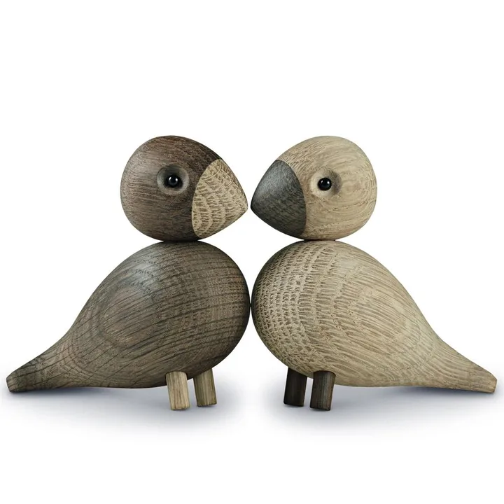 Kay Bojesen 木製フィギュア lovebirds set - Smoked oak, 8,8 cm - Kay Bojesen Denmark | カイ・ボイスン デンマーク