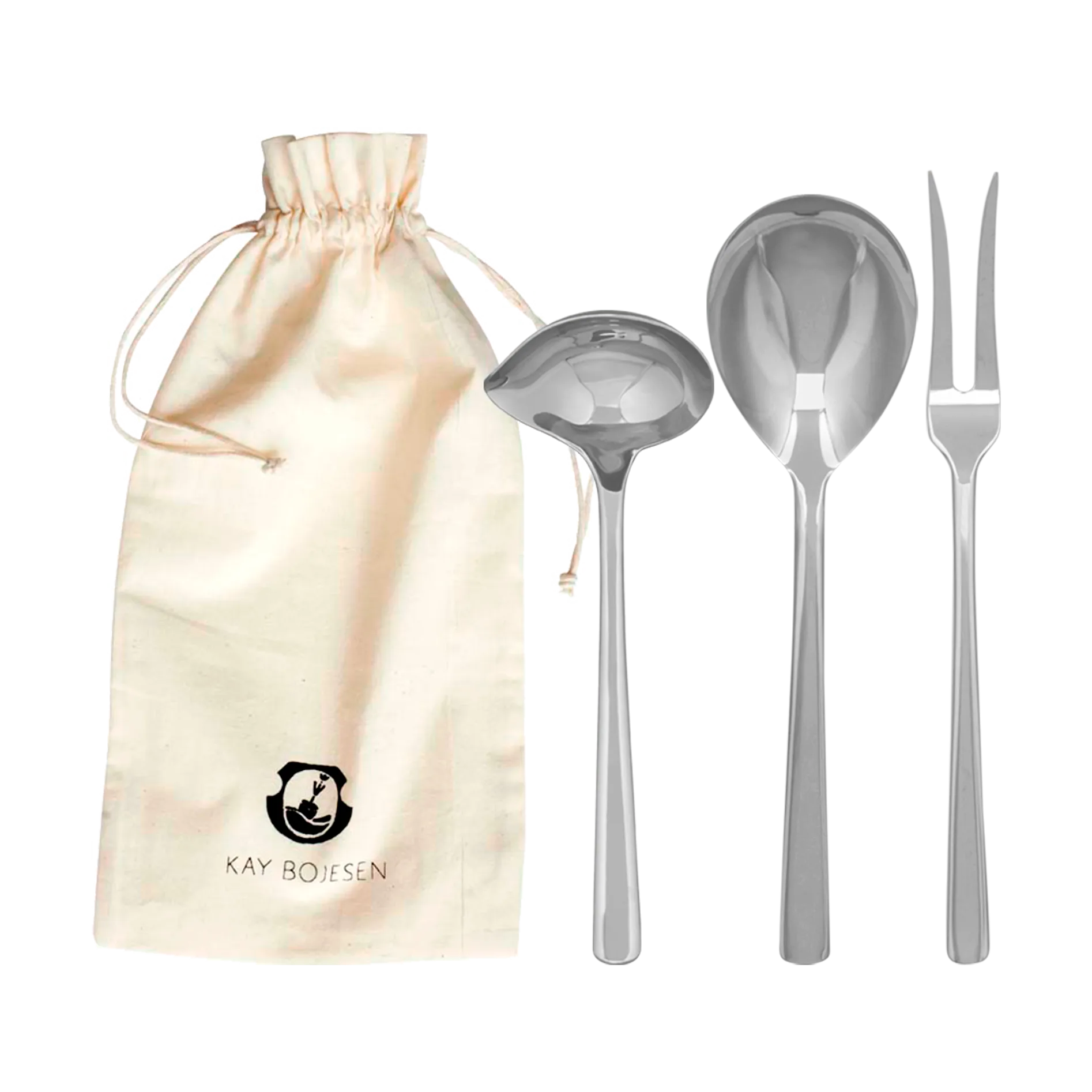 Grand Prix サービングセット 3ピース, Polished steel Kay Bojesen